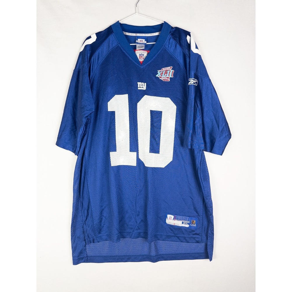 VTG Reebok NFL‎ NY Giants Jersey Super Bowl XLII Eli Manning #10 Captain XL Mens